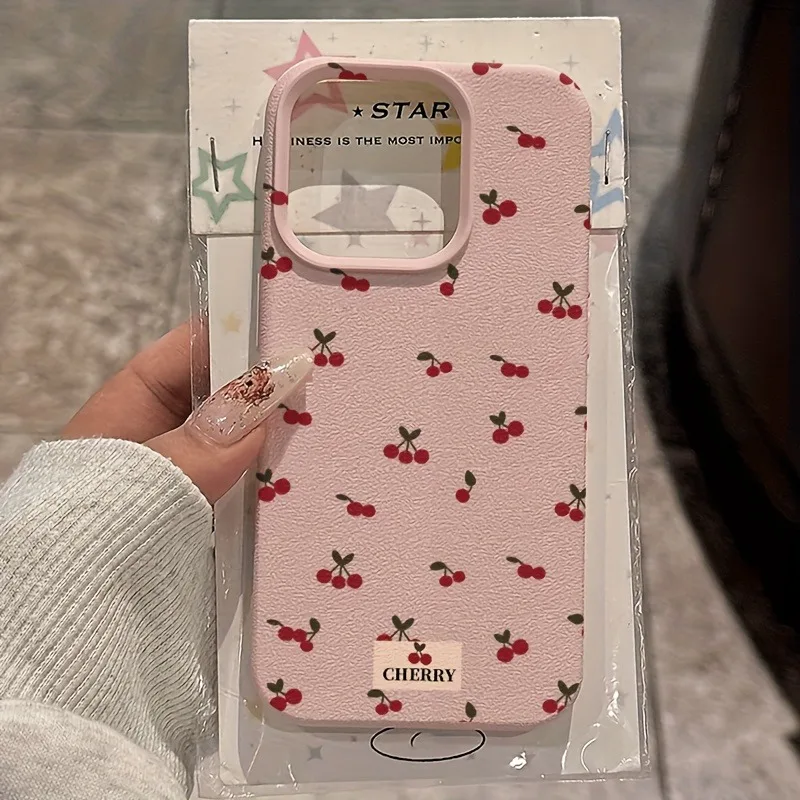 الكرز الأحمر المطبوعة Lichee نمط تصميم جراب هاتف آيفون 17 برو ماكس 16 زائد 15 14 13 12 11 XS ماكس XR X XS 16E 17 غطاء الهواء #6