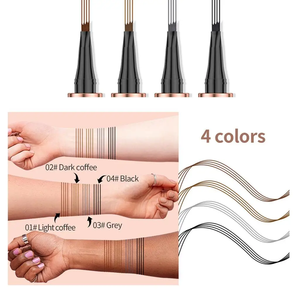 4-Punkt-Augenbrauenstift maquill ajes para mujer wasserdichter flüssiger Augenbrauen stift Make-up langlebiger kosmetischer Mikroklingen-Brauens tift