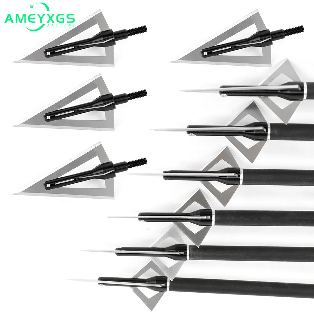 

Archery 120grain 6/12pcs Broadhead Sharp Blades Standard Threaded Arrowhead Shooting DIY Arrow Shaft for Bow Hunting Accessories