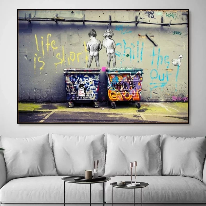 Banksy Art Street Graffiti Wall Art Canvas Paintings Modern Posters and Prints on The Wall for Living Room Decor Cuadros