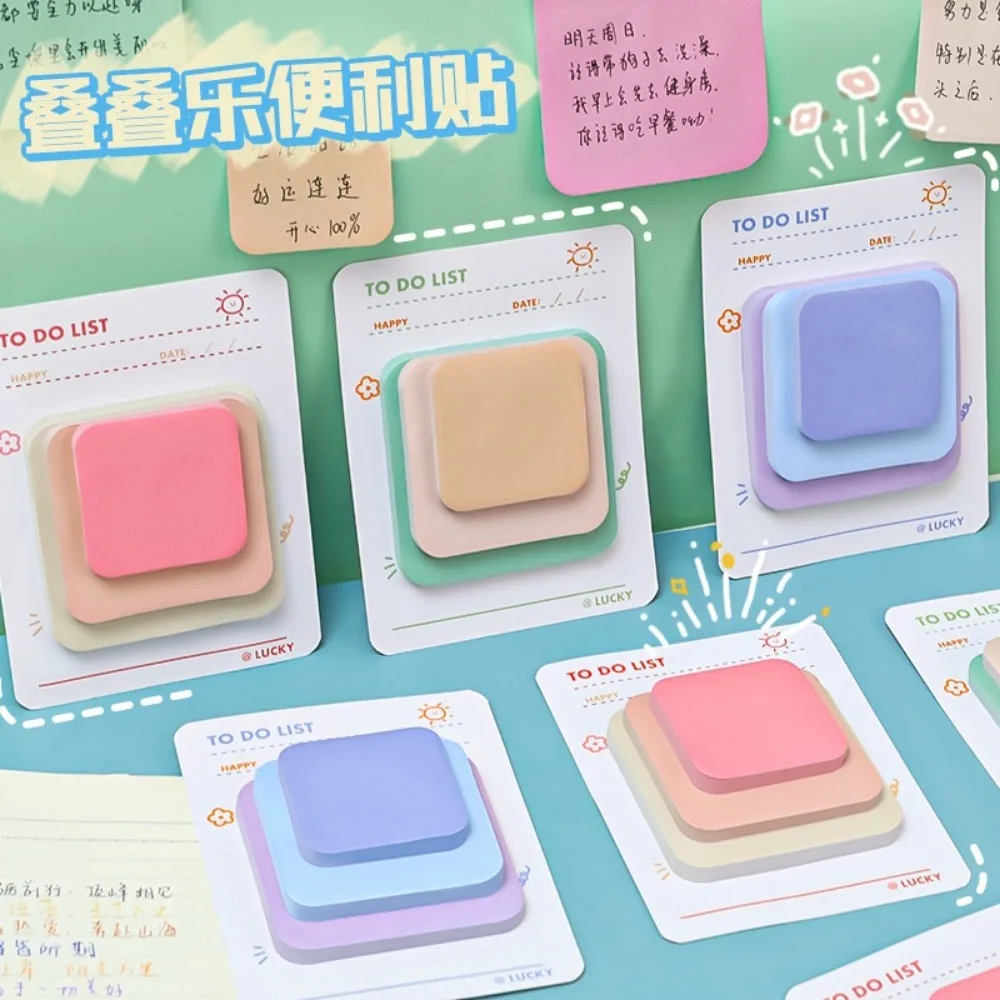 3-Size Sticky Notes Set | 90-Sheet Aesthetic Memo Pads for Students, Office & Fridge Organization | 3 Vibrant Colors & Sizes