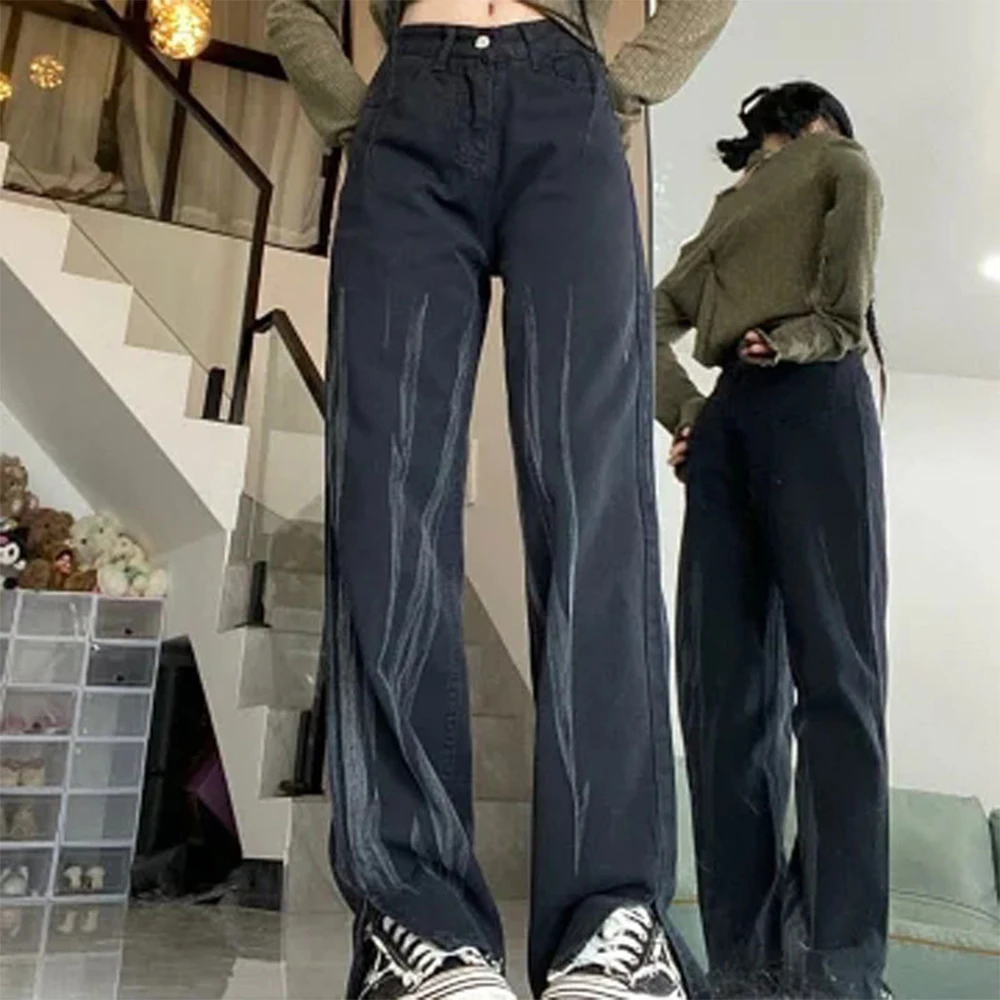 Baggy Jeans Woman High Waist Newjeans Straight Leg Jeans Female Clothing Korean Fashion Streetwear Denim  Vintage Clothes