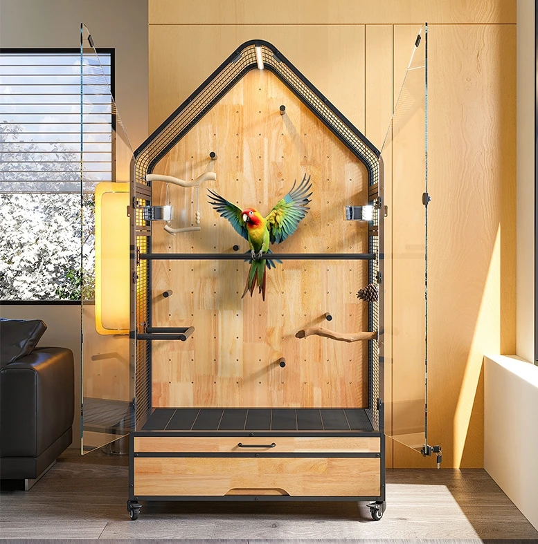 

Custom Indoor Bird House Spacious Luxury Bird Villa for Cockatiels, Finches & Pet Birds