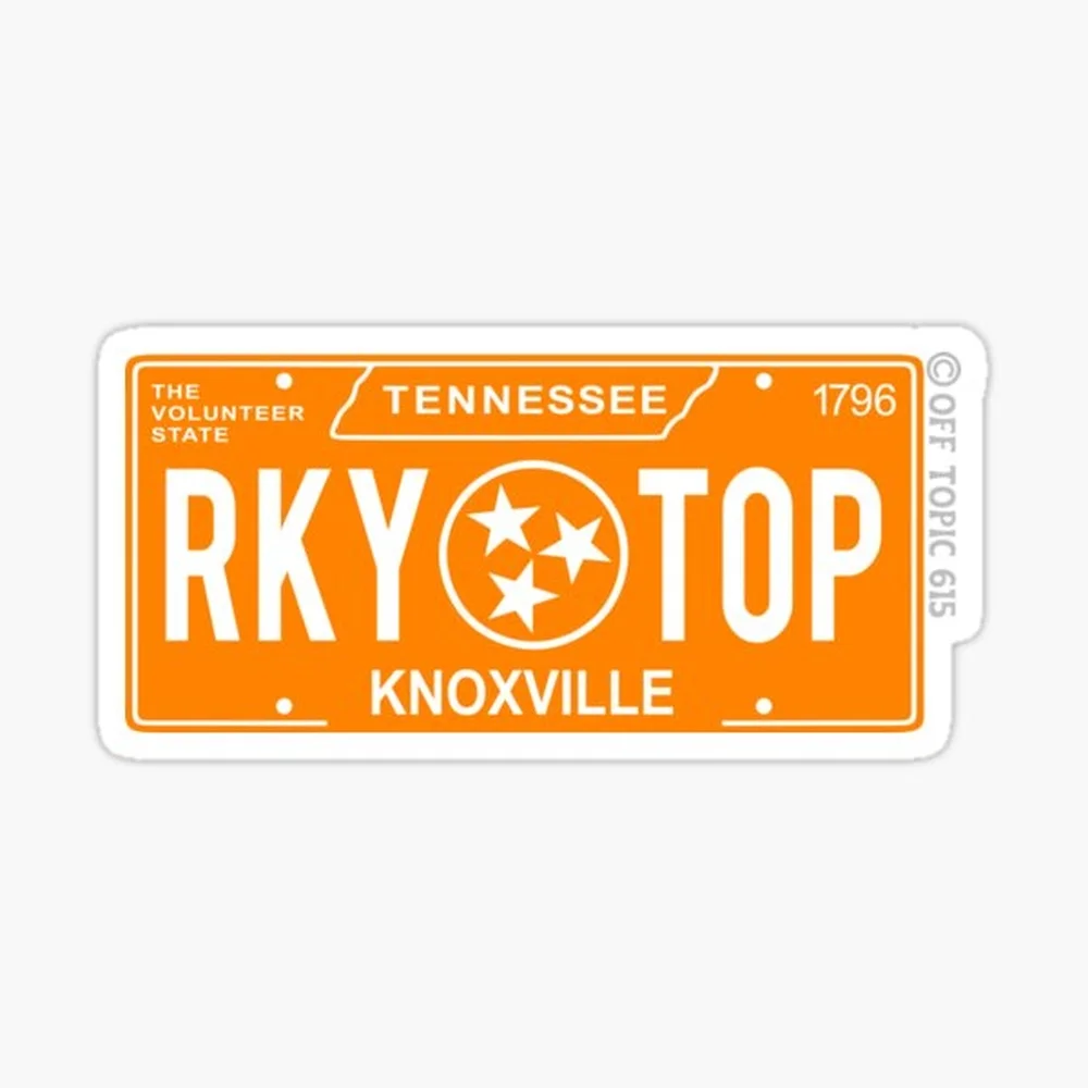 Rocky Top Knoxville, Tn - Adhesivo para matrícula, decoración para portátil, dormitorio, coche, maleta, diseño de dibujos animados, moderno y a la moda