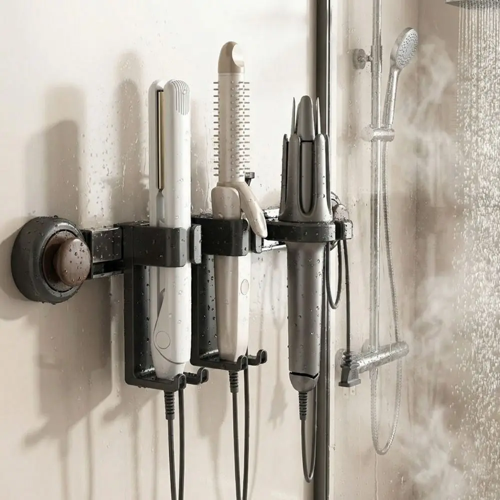 

Настенный держатель для фена на присоске из пластика, большой емкости, для плойки, экономит место, передвижной, для туалета/ванной