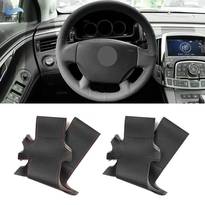 For Buick Lacrosse 2006 2007 2008 Hand Stitched Microfiber Perforated Leather Car Interior Steering Wheel Cover Protective Trim