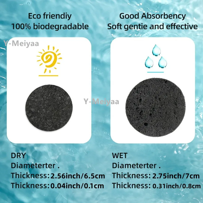 5/10/20 個黒丸型圧縮天然洗顔スポンジ角質除去フェイシャルパッド皮膚の角質除去と衛生上の利点のために