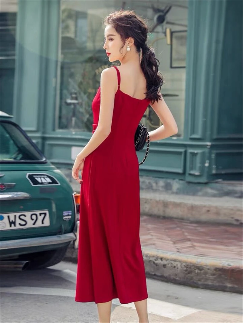 Robe trapèze élégante en Satin noir uni pour femmes, tenue de soirée Sexy, en soie glacée douce, bretelles Spaghetti, été, 2026