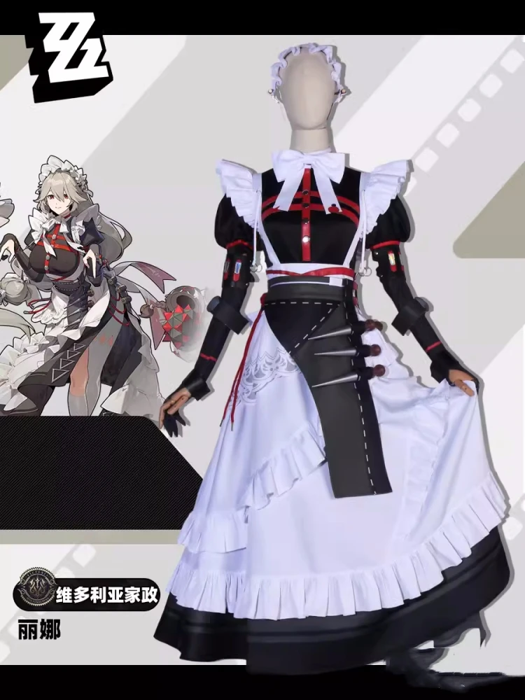 

Alexandrina Sebastiane Cosplay Costume Game Zenless Zone Zero Women Maid Dress Cos Costume Rina Role Play Comic-con Party Outfit