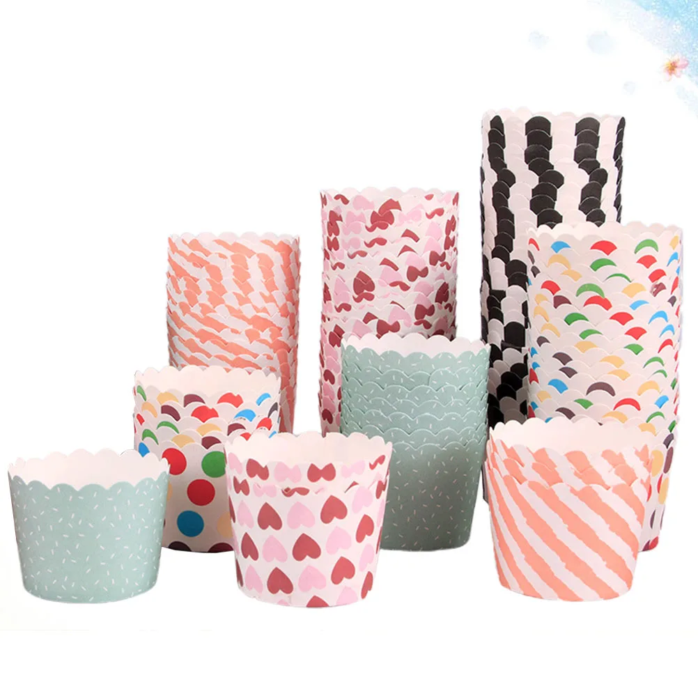 

100pcs Cupcake Muffin Cups Paper Cake Cup Disposable Baking Supplies Wrappers Desserts Wedding Birthday Party Fruit Serving
