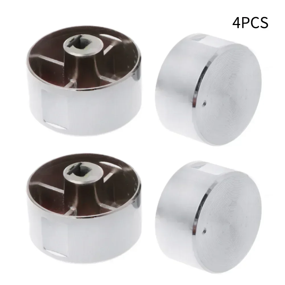 4 Uds. Interruptores giratorios para estufa de Gas, pieza de cocina, perilla redonda de aleación, manijas para horno, piezas de cocina para estufa de Gas