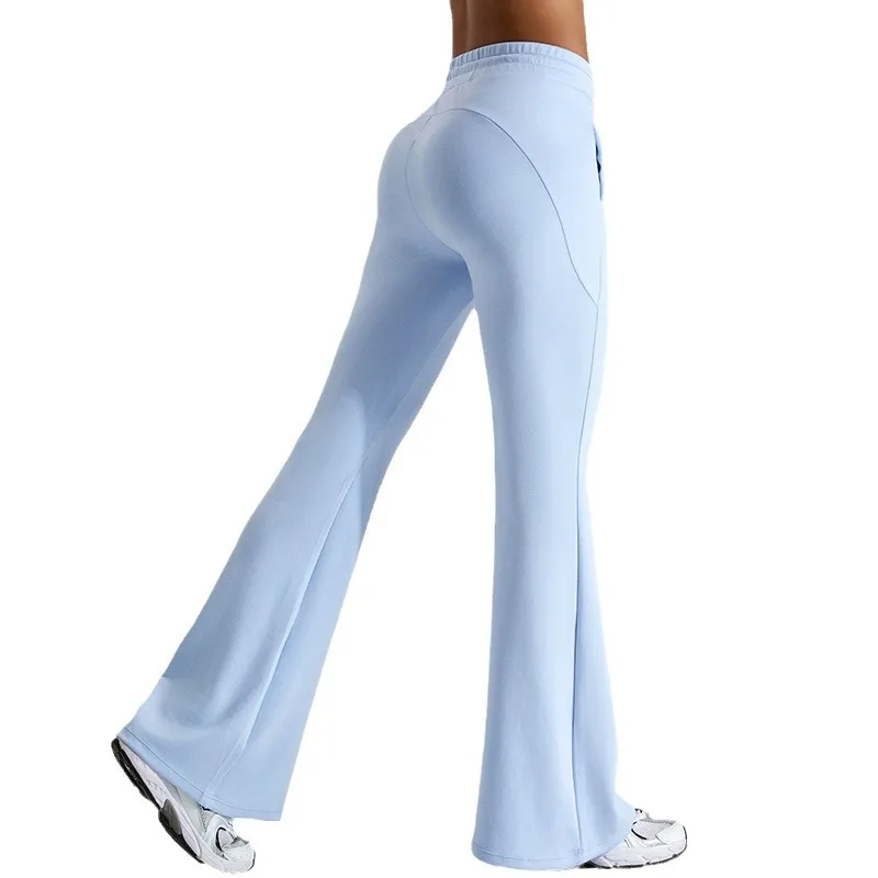 Running Yoga Pants Slightly Flared Fitness Tight Hip Lifting Quickdrying Breathable High Waist Slim Wide Leg Sports Bell-bottoms