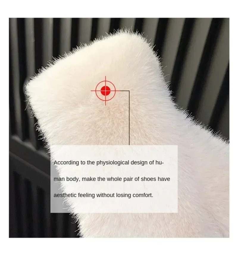 Kobieta Furry Ladies Faux Fur Luxury Fluffy Plush Slipper House Fuzzy Girl Platform Indoor Flat Casual Sandals Round Toe Winter