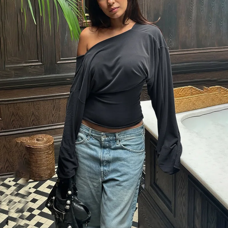Seductive Top Plunging V-Neck Sculpting Top Figure Flattering Waist-Cinching Top Convertible Reversible Styling Blouse