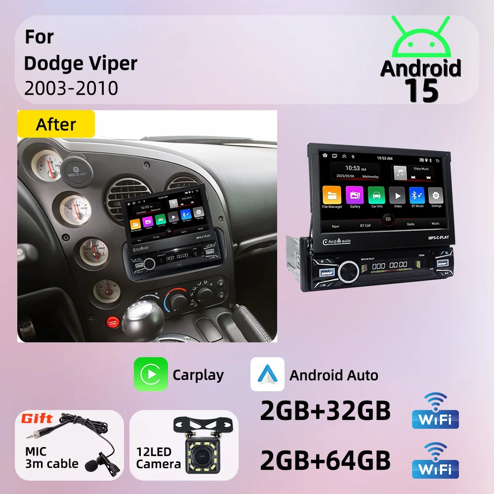 Android Radio 1Din Screen Stereo 7