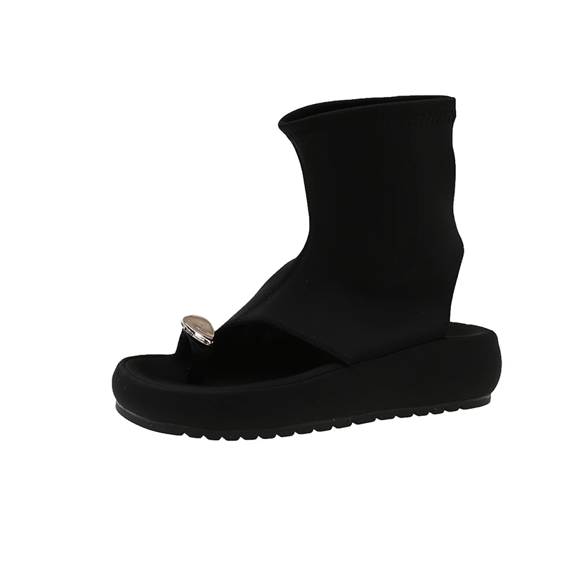 Women Ankle Cool Boots Sandals Flats Platform Shoes Designer New 2025 Summer Fashion Sandals Clip Toe Slippers Woman Sandalias