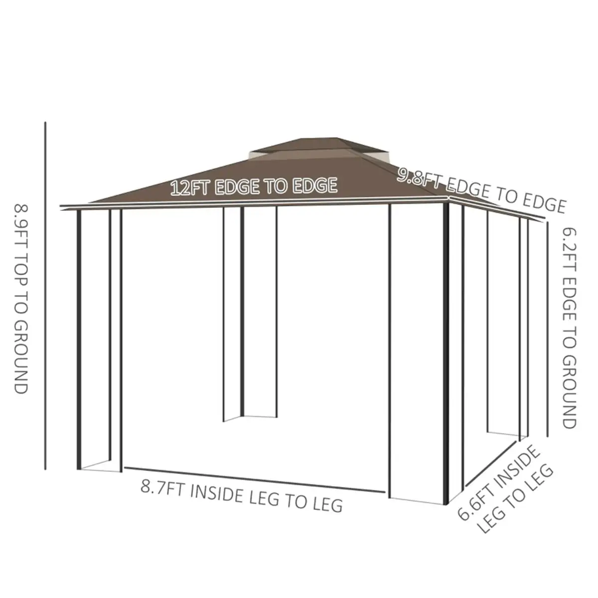 Garden Patio Gazebo - Outdoor Canopy Tent for Backyard Parties & Events (Fast Shipping)