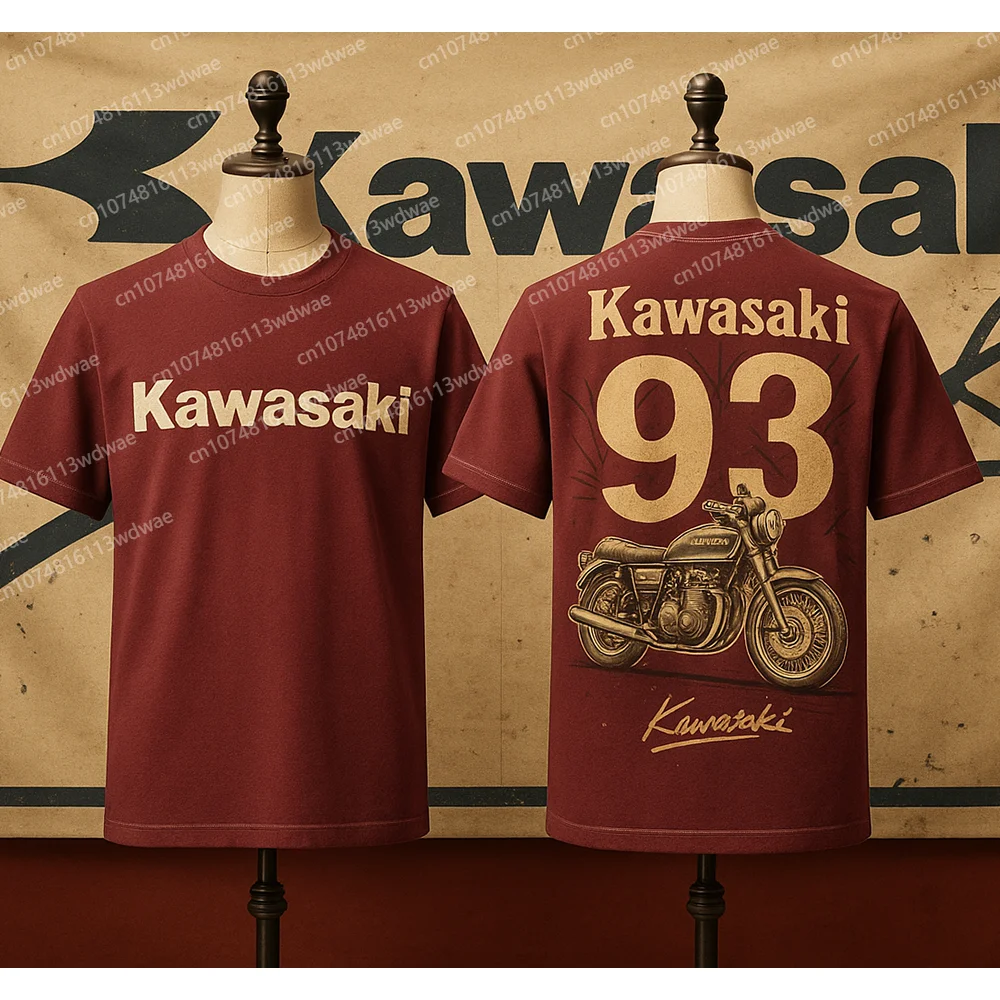 

T-shirt For Men Kawasaki T-shirt Quick-Drying 3D Print Motorcycle T-shirt Vintage Moto GP Brand Speed Descent Suit
