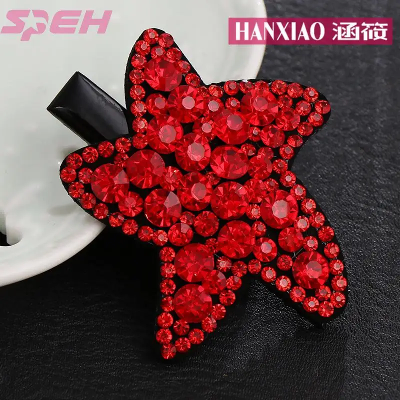 Hair accessories  hairpin starfish side clip Czech diamond hairpin ball head lady duckling clip simple word clip