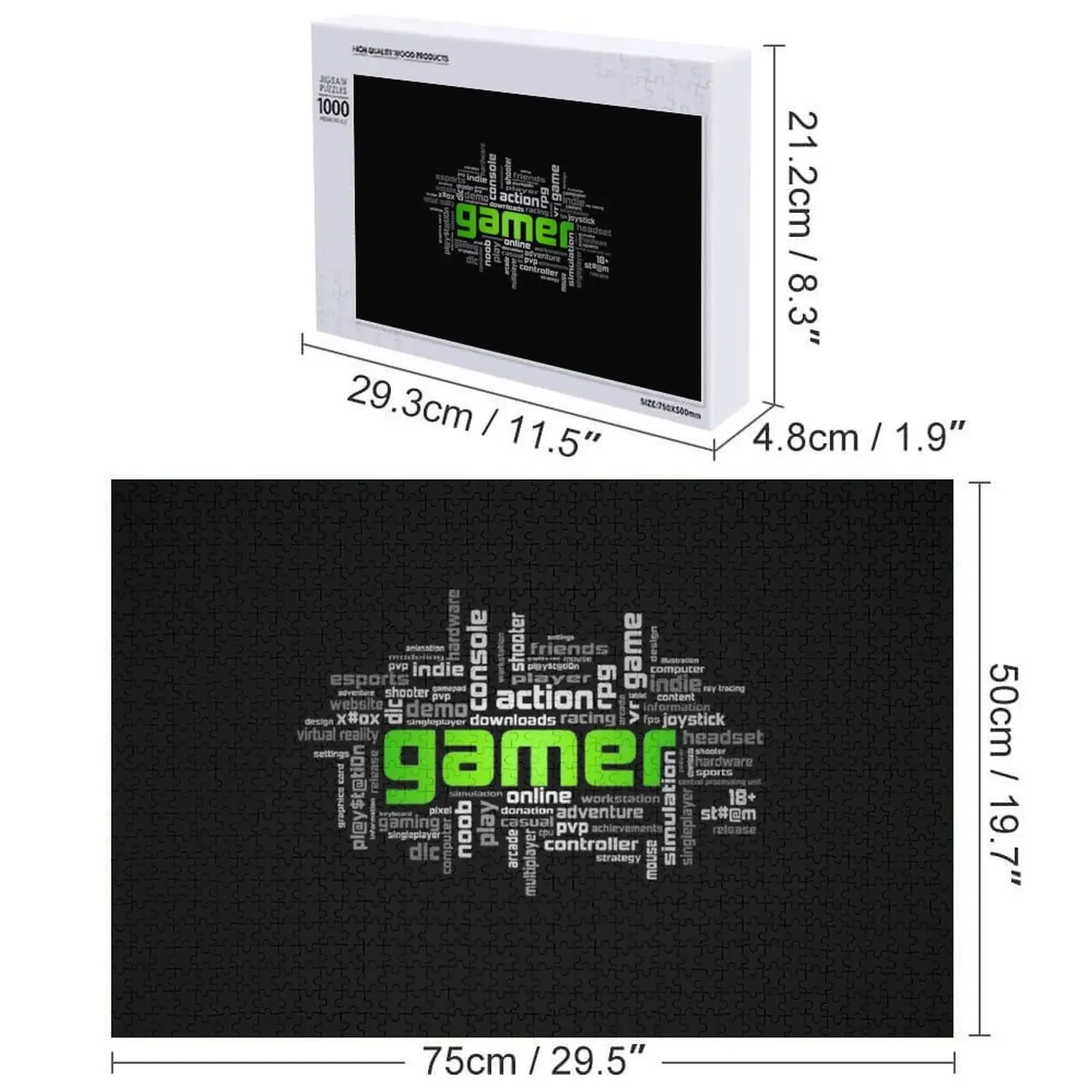 Thème Gamer XBVersion Puzzle Nom personnalisé Jouet enfant avec photo Puzzle