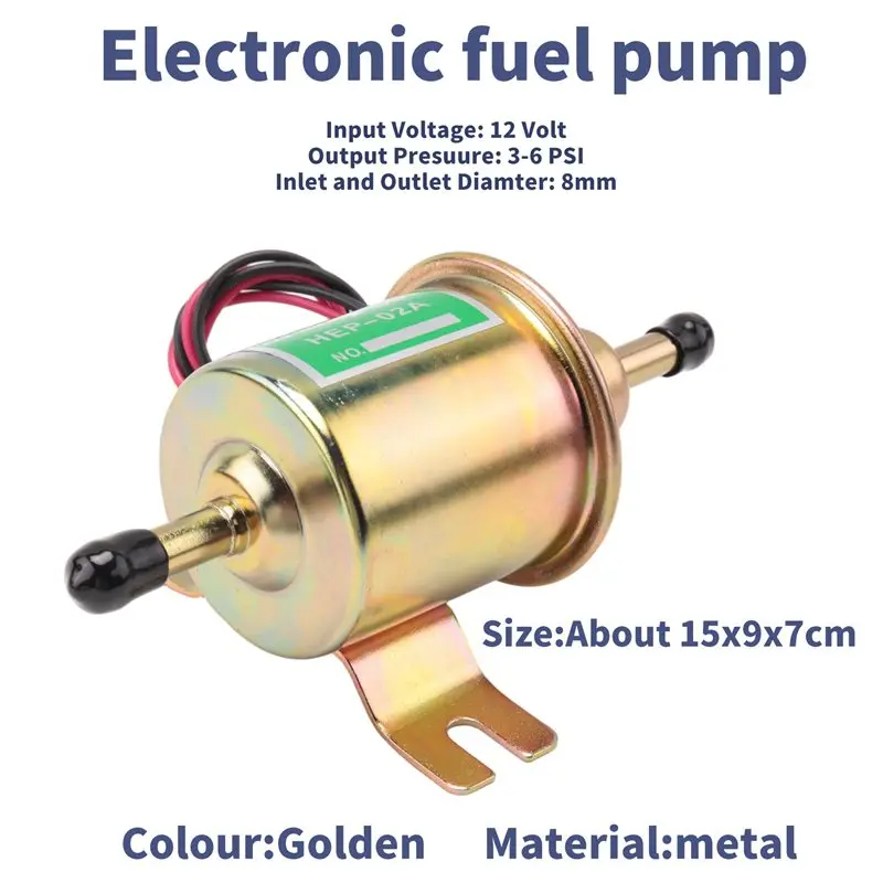Efficientt-Universal 12V Fuel Pump HEP-02A Electric Gas Low Pressure Crude Oil Pump