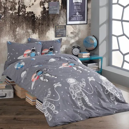 Ranforce Astro Gray Duvet Cover Set Single Personality Young Room Soft Comfortable Hygienical Comfortable