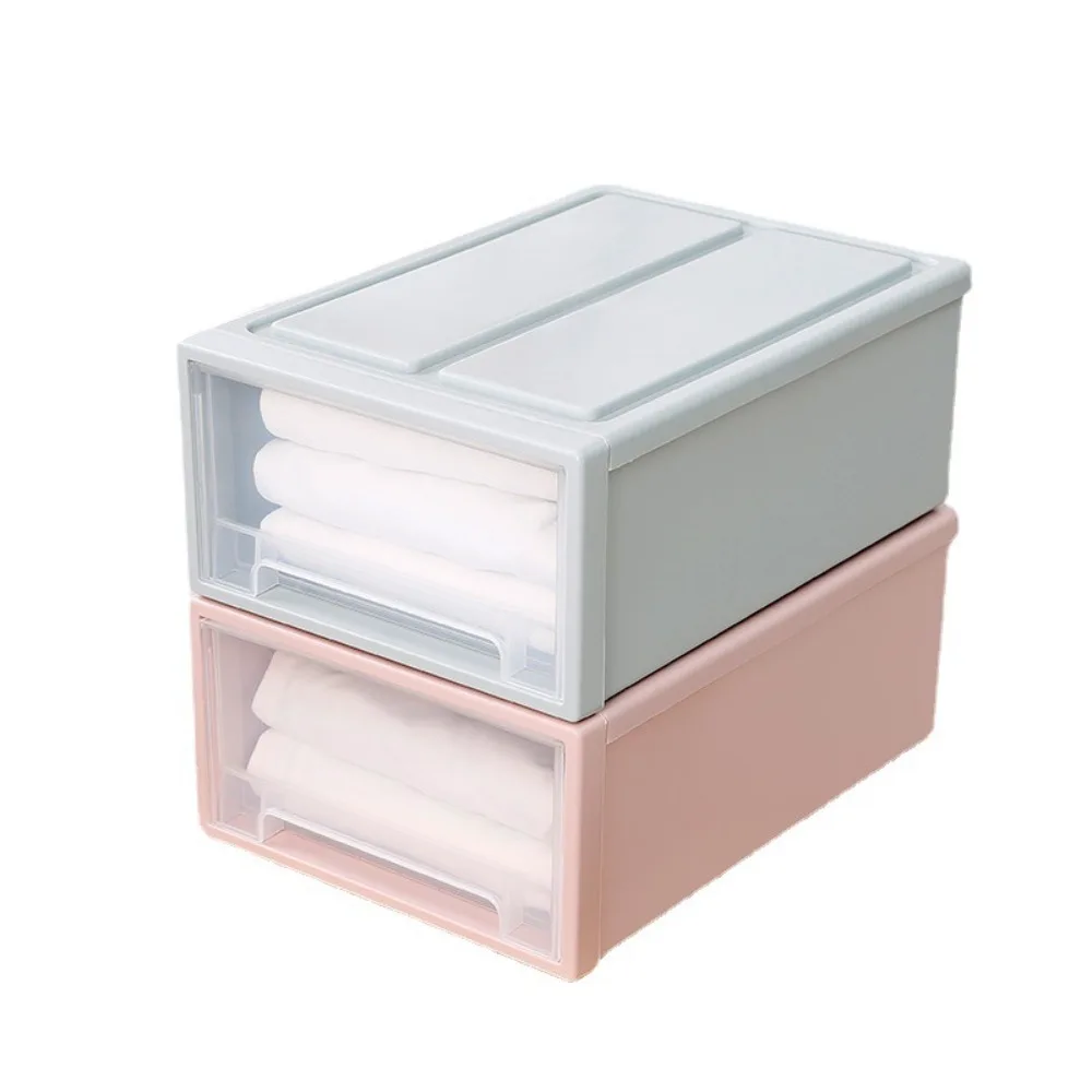 5/13L Stackable Drawers Storage Box Plastic Room Wardrobe Sundries Organizer Transparent Household Cabinet Closet Storage Box