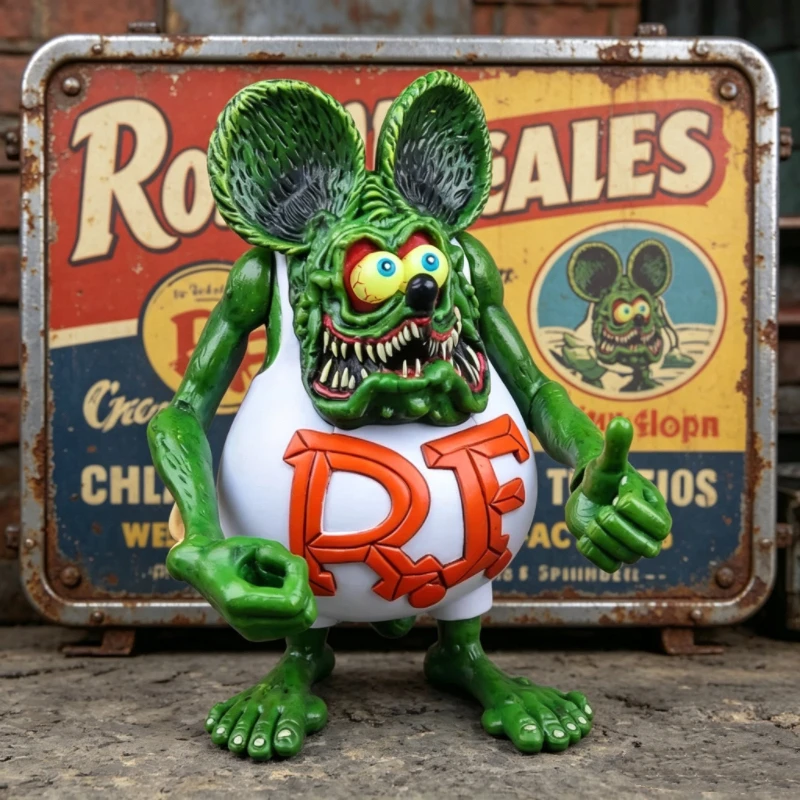 Green Rat Fink PVC Action Figu - Vintage Collectible Dolls recension och pris