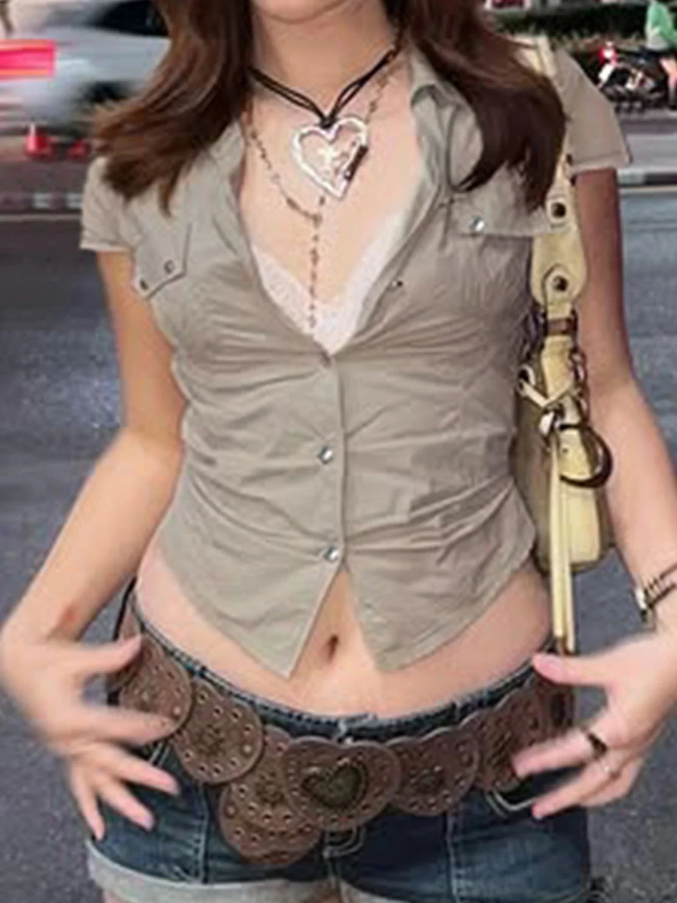 Simple Causal Solid Slim Fit Women Skirts Button Hottie Chic Fashion Trendy Summer Blouses