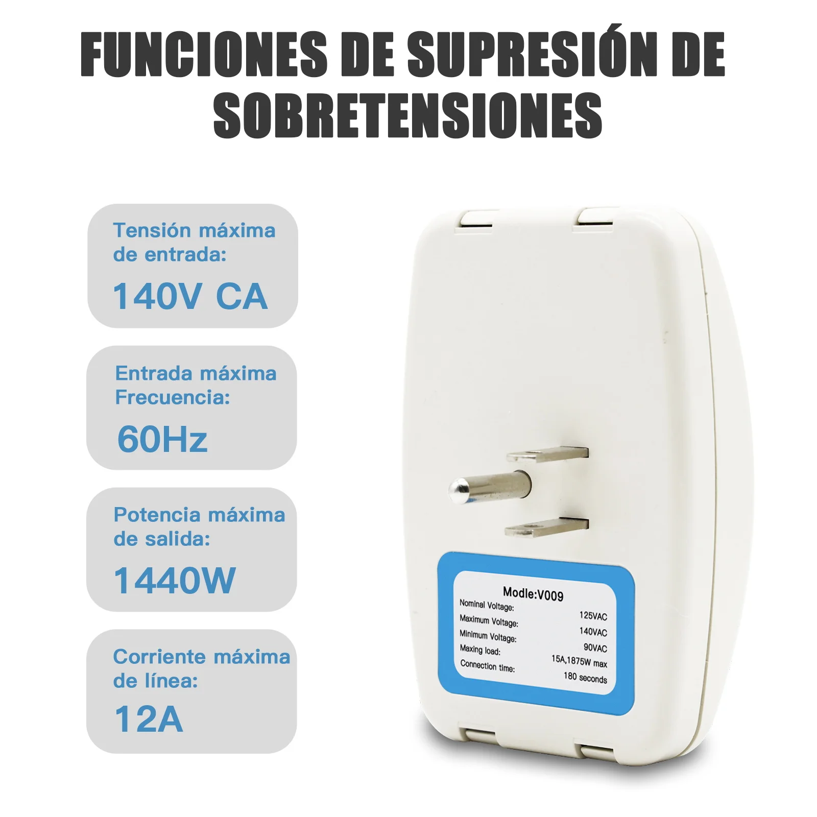 BSEED Safe Power Surge Protector Automatic Power-off US Socket Plug Voltage Protector For TV/Refrigerator Home Protect 120V 1400