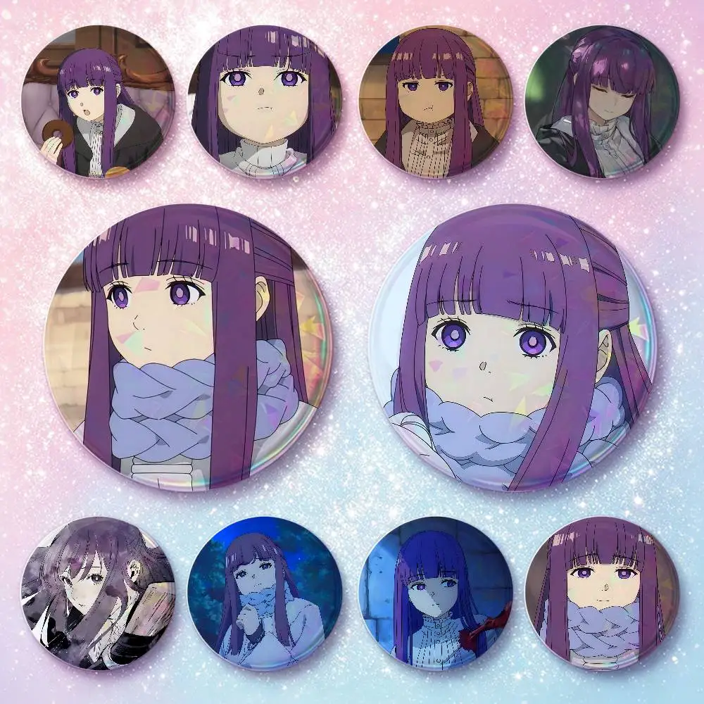 Fern Anime Figure Badges Button Round Creative Pin Brooch Badge Bag Decor Accessories Fans Collect Friends Gifts