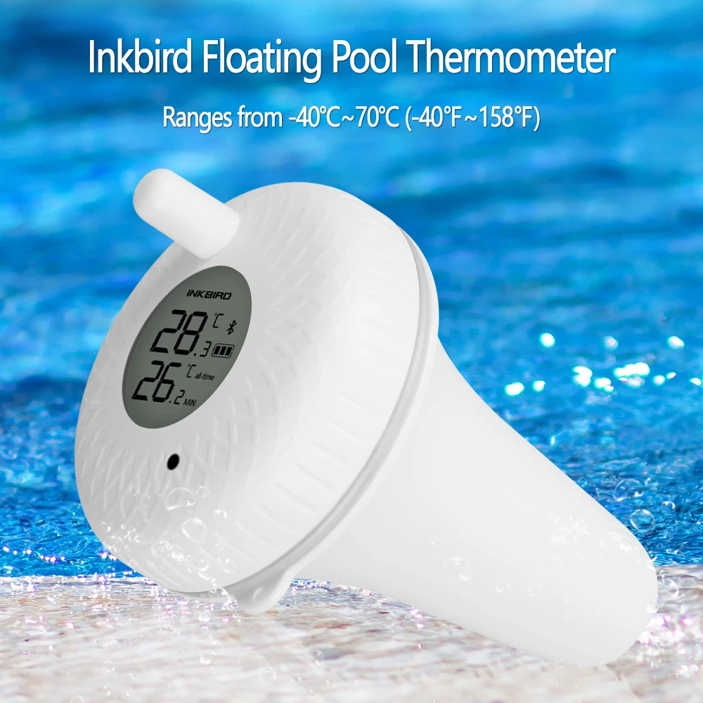 INKBIRD sensore di temperatura per piscina con termometro galleggiante impermeabile compatibile Bluetooth per vasca, spa, acquario, stagni per pesci