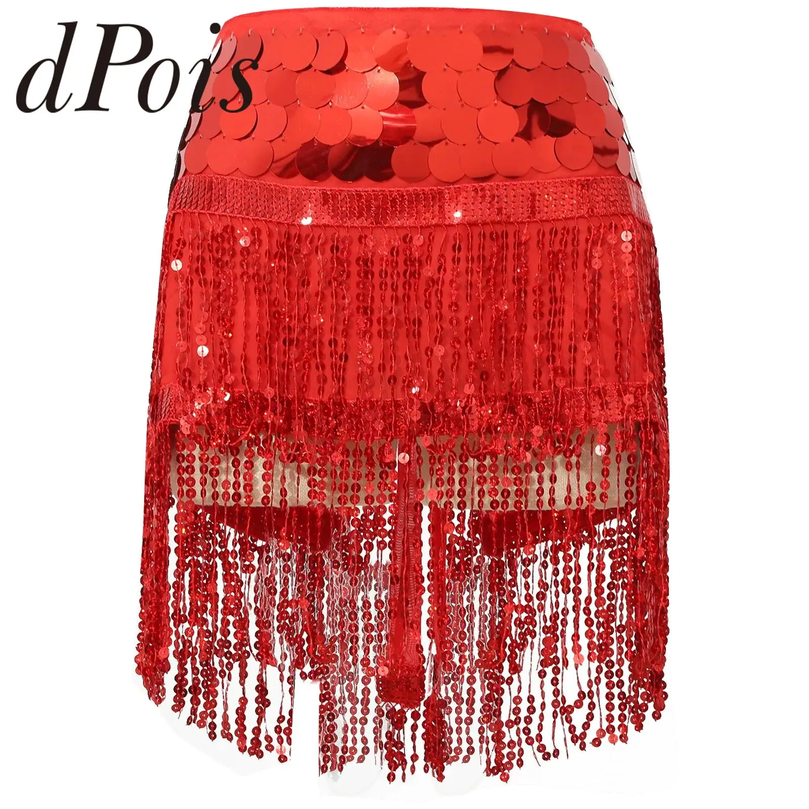 

Женская юбка с бахромой, блестящие блестки, юбка для танца живота с кисточками, накидка на бедрах, шарф, юбка, аксессуар для костюма для вечеринки, платок