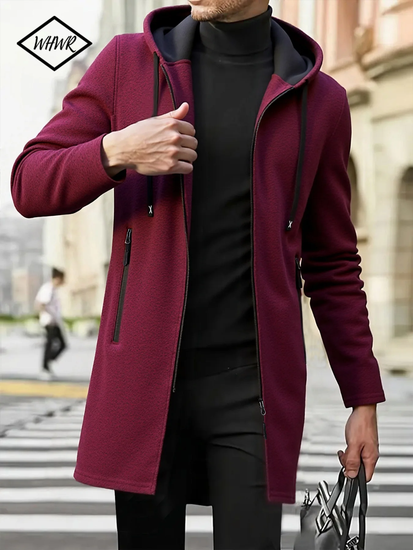 

Осень-зима, мужской открытый кардиган с капюшоном и длинными рукавами, модный цветной вязаный свитер, куртка, повседневная верхняя одежда, удобная дышащая куртка