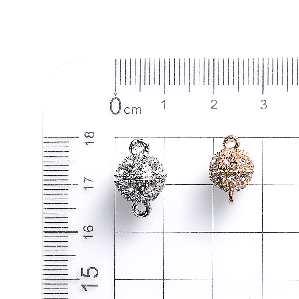 iYOE 5pairs/Lot 8/10mm Round Magnetic Clasps End Crystal Clasp Buckle Connector For Jewelry Making Charms DIY Bracelet Necklace