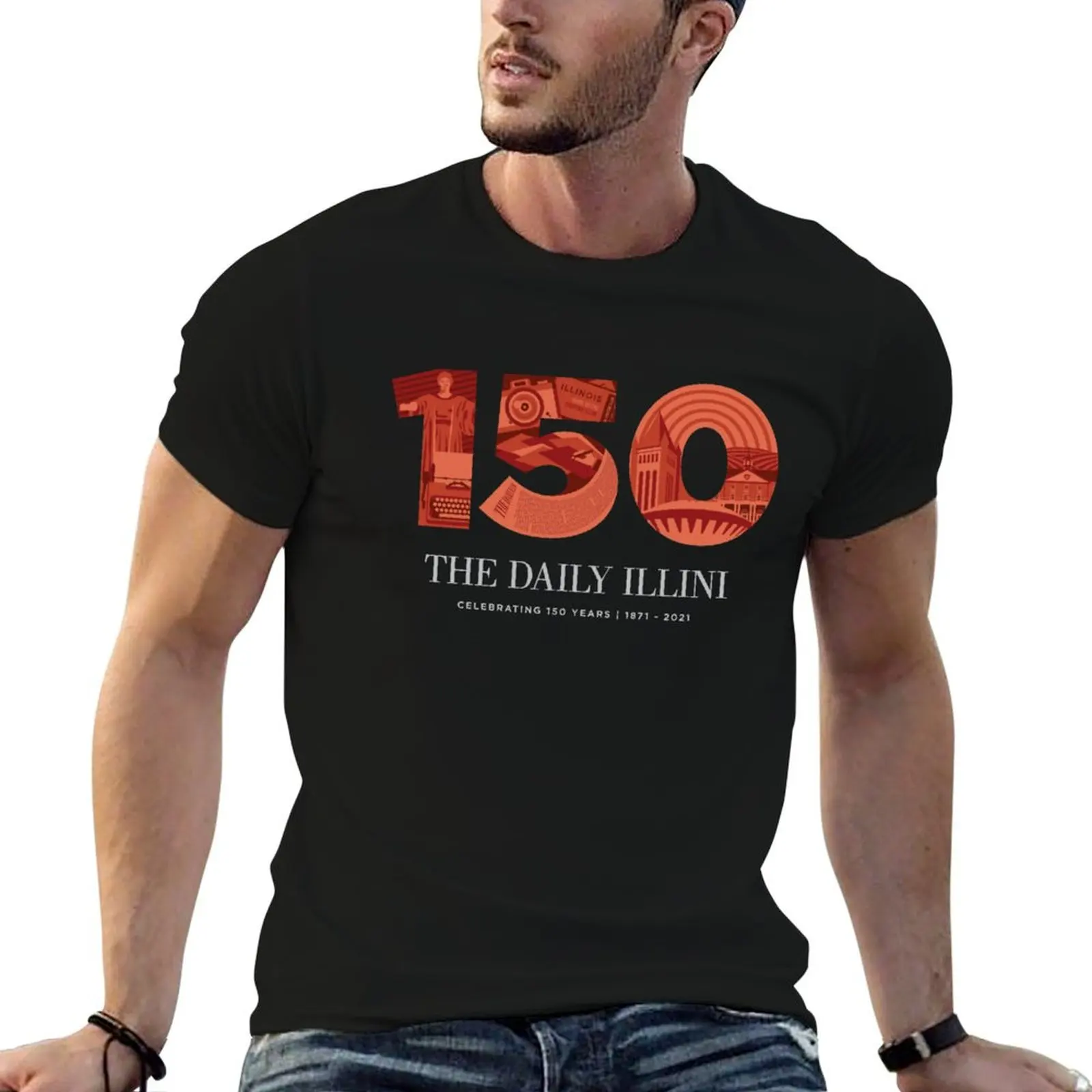 The Daily Illini - 150th Special T-Shirt Athletic Fit Sports Short Sleeve Top