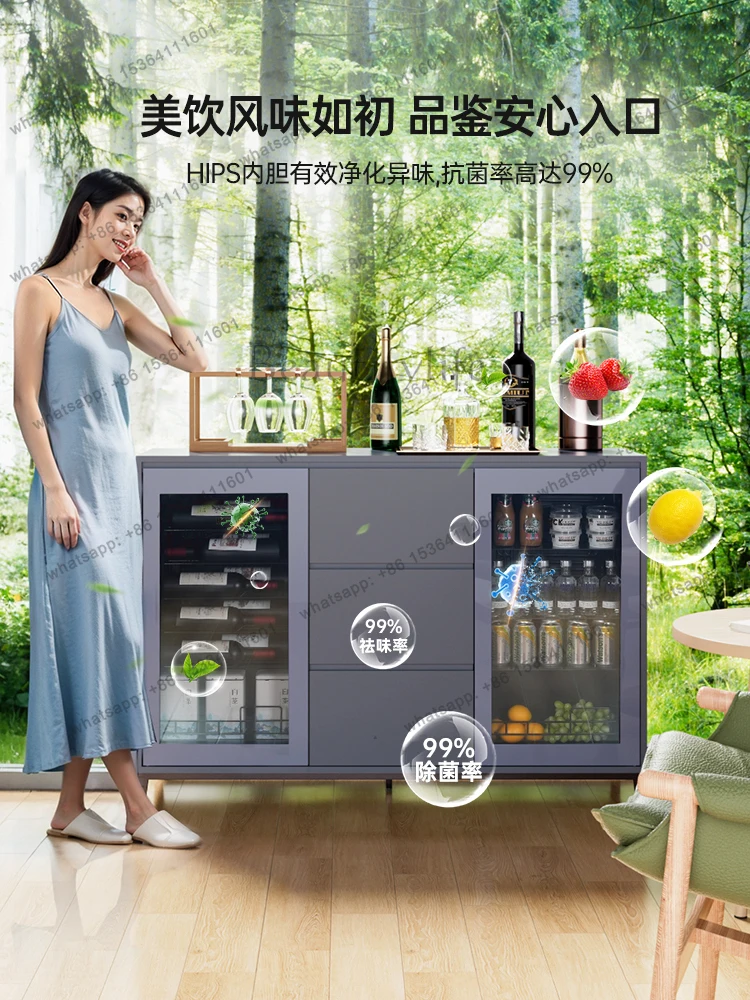 Ice bar counter, wine cabinet, ultra-thin side cabinet, refrigerator, integrated home appliance set, living room tea
