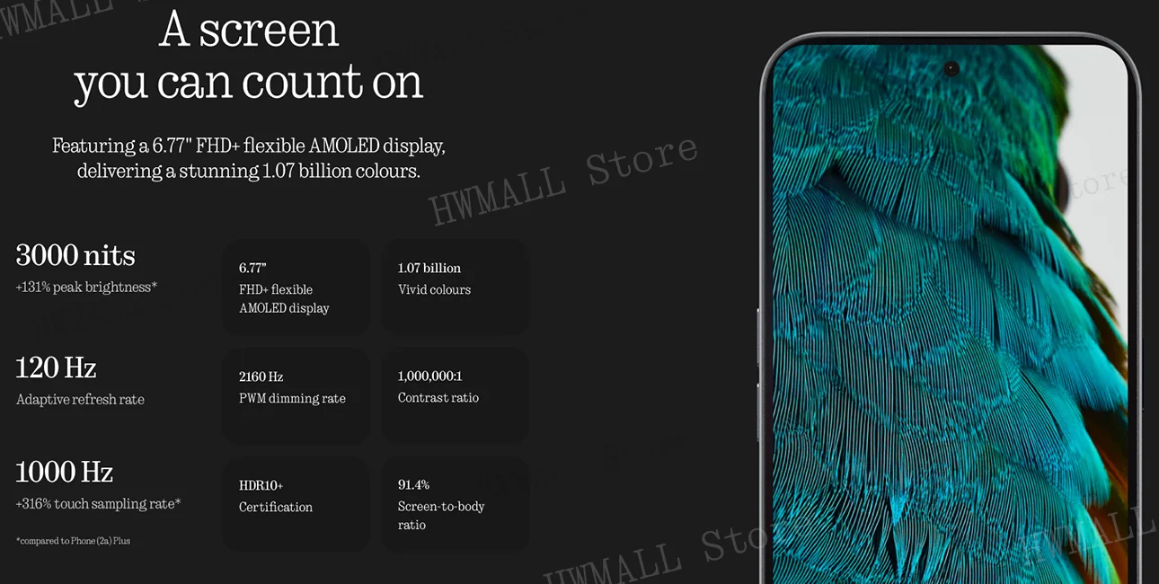 NEW Phone ( 3a ) Pro 6.77 AMOLED Bluetooth 5.4 Snapdragon 7s Gen 3 5G Main camera 50MP 12GB 256GB