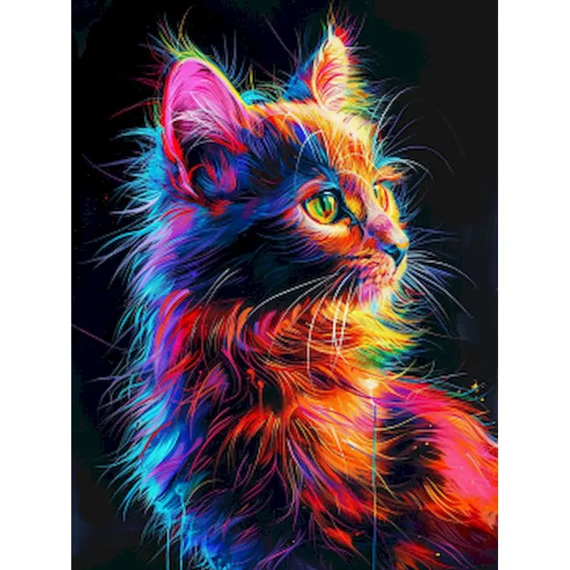 

GATYZTORY Frame Colorful Cat Animals DIY Oil Painting By Number Calligraphy Painting Acrylic Paint On Canvas For Home Decor 40x5