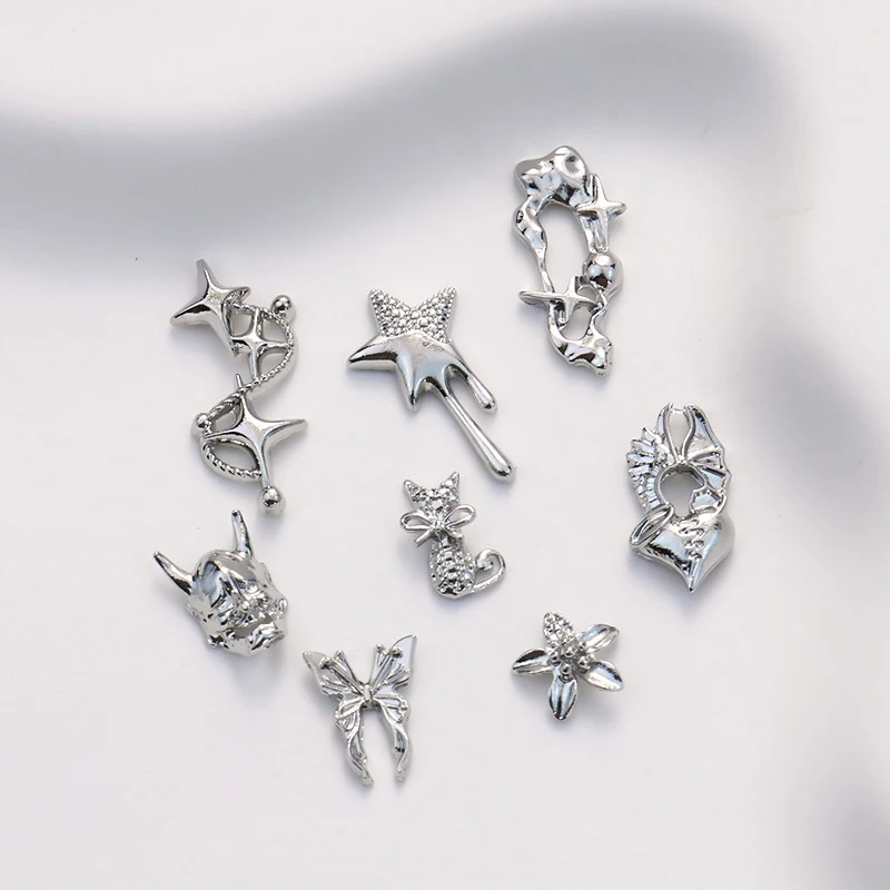 Diamant pour ongles cinq pièces, Design de manucure en forme de cœur, perceuses à ongles en forme d'étoile, paquet de décoration créative pour Nail Art, accessoire pour patchs pour ongles