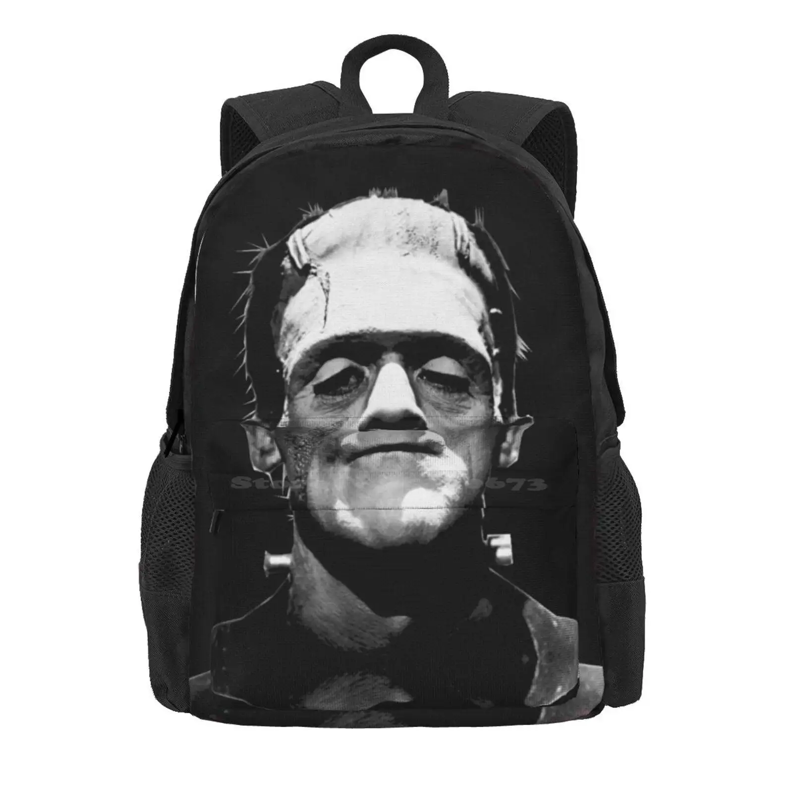 Monster Hot Sale Schoolbag Backpack Fashion Bags Boris 1932 Frankenstein Mary Shelley Monster Classic Scary Black And Withe