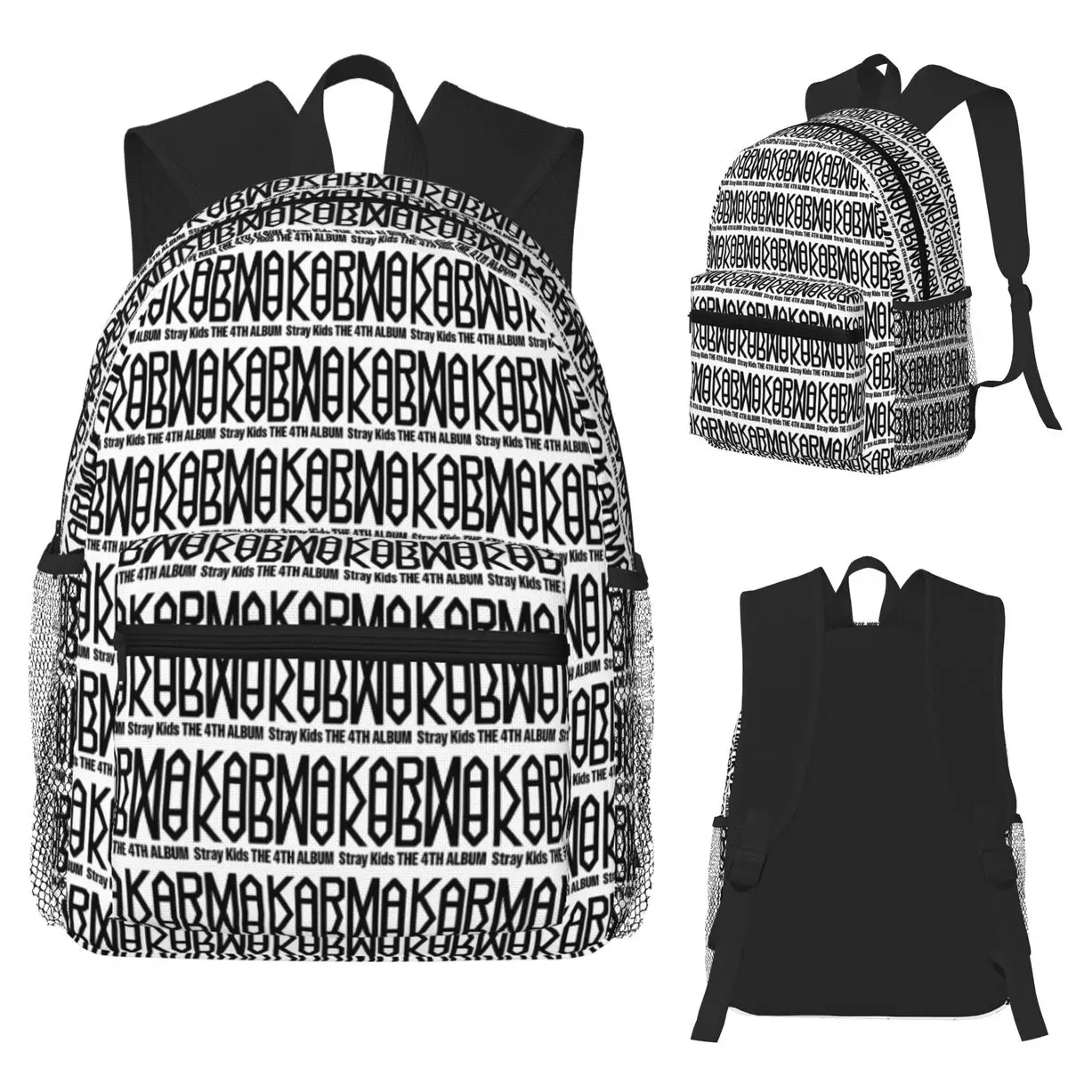 Kpop Album 2025 KARMA Student Backpack School Bag Hiking Travel Daypack for Boys Girls Bookbag Shoulder Bags