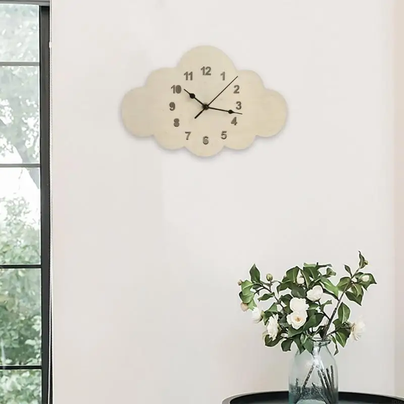 Đồng hồ tường trang nhã HX6C hình đám mây cho phòng trẻ và phòng khách
