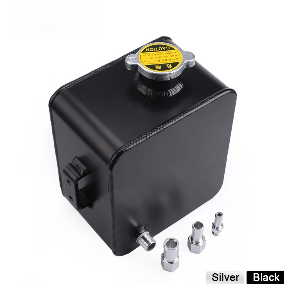 -Universal Aluminum Coolant Overflow Tank 2.5L Radiator Expansion Reservoir 1.3 BAR Pressure Cap  High-Efficiency Cooling Part