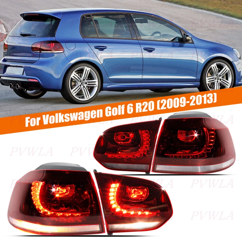 LED Flowing Lamp Tail Light For VW Golf 6 R20 2009 2010 2011 2012 2013  Rear Brake Light Turn Signal Car accessories