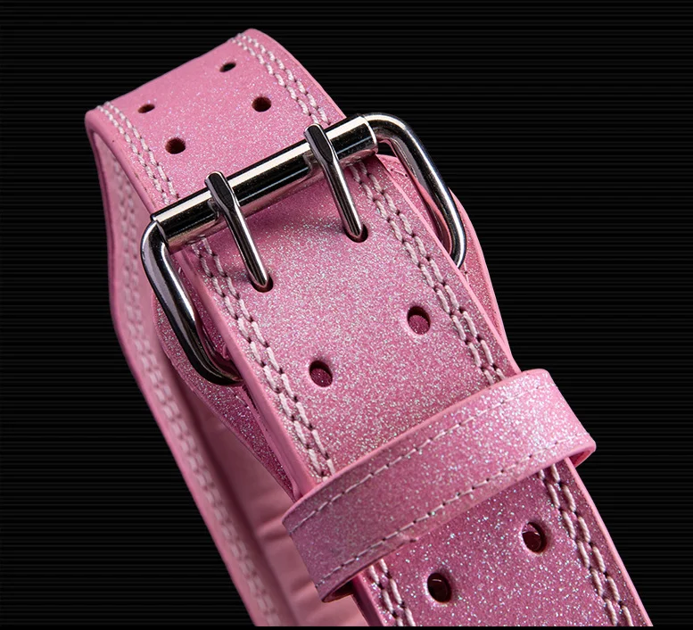 Pink Waist Protection Leather Belt Women Fitness Weight Lifting Squat Belt Sport Powerlifting Waist Gym Training Belt