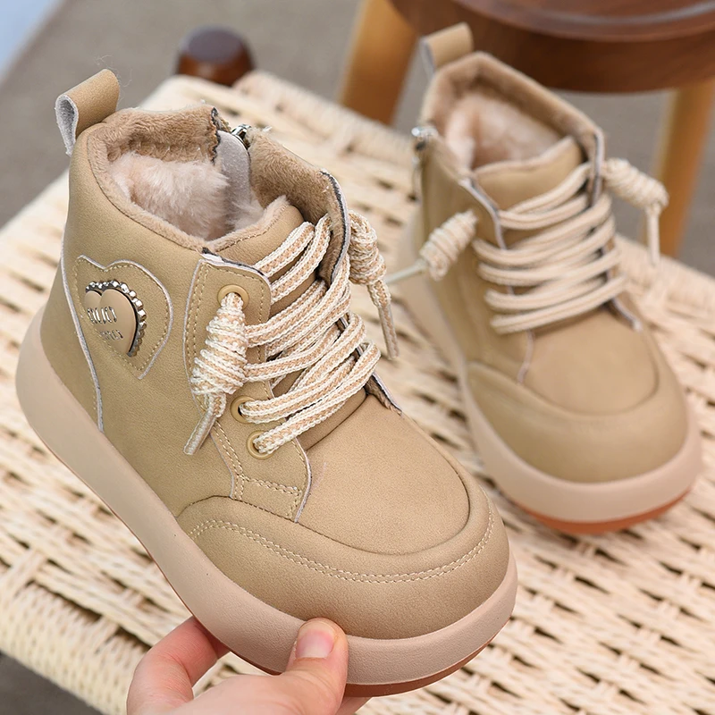 

Children's Snow Boots Waterproof Girls' Cotton Boots 2025 Winter New Style Children's Shoes Thick Boys' Short Boots Anti-Slip
