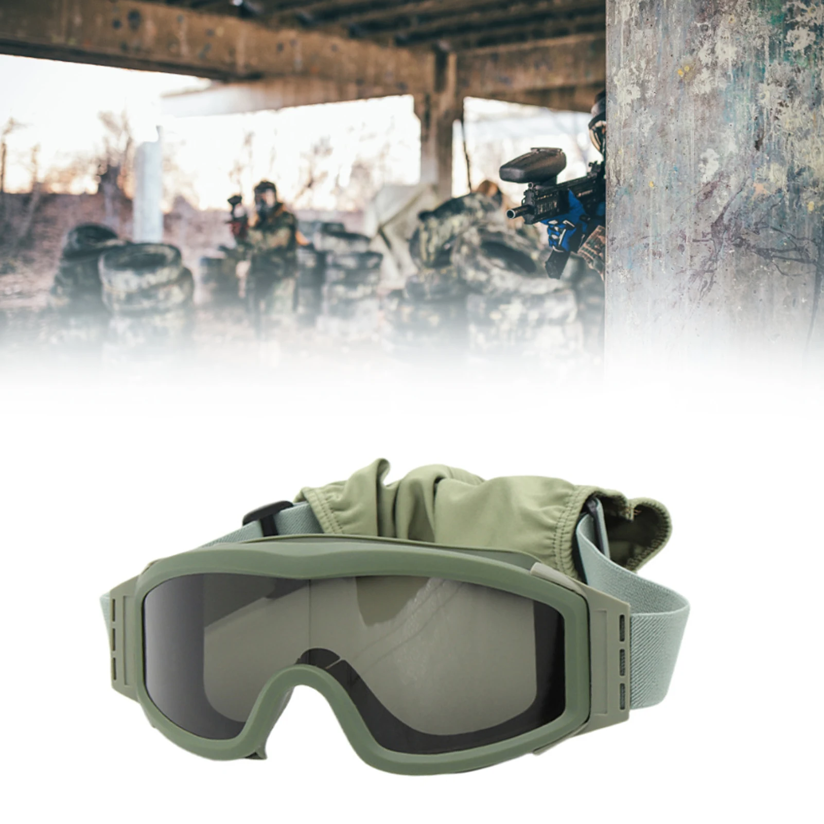 zk30 Protective Goggles Multifunctional Anti Fog Safety Glasses for Training Protection Green