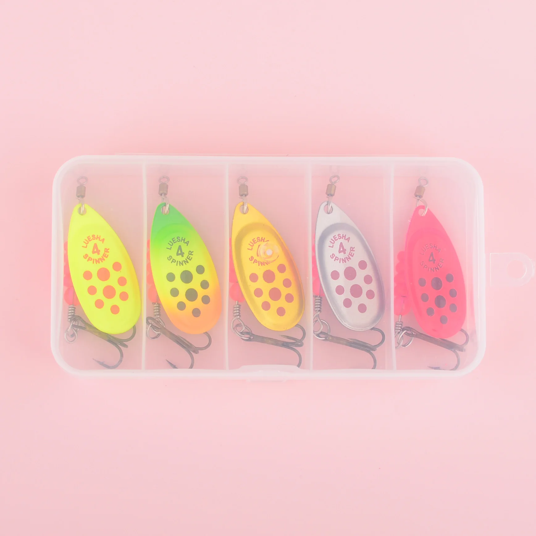 

5PCS BOX FT New Metal Fishing Lure 5CM 7.5G Spinner Bait High Quality Hard Baits Treble Hook Fishing Tackle For Pike