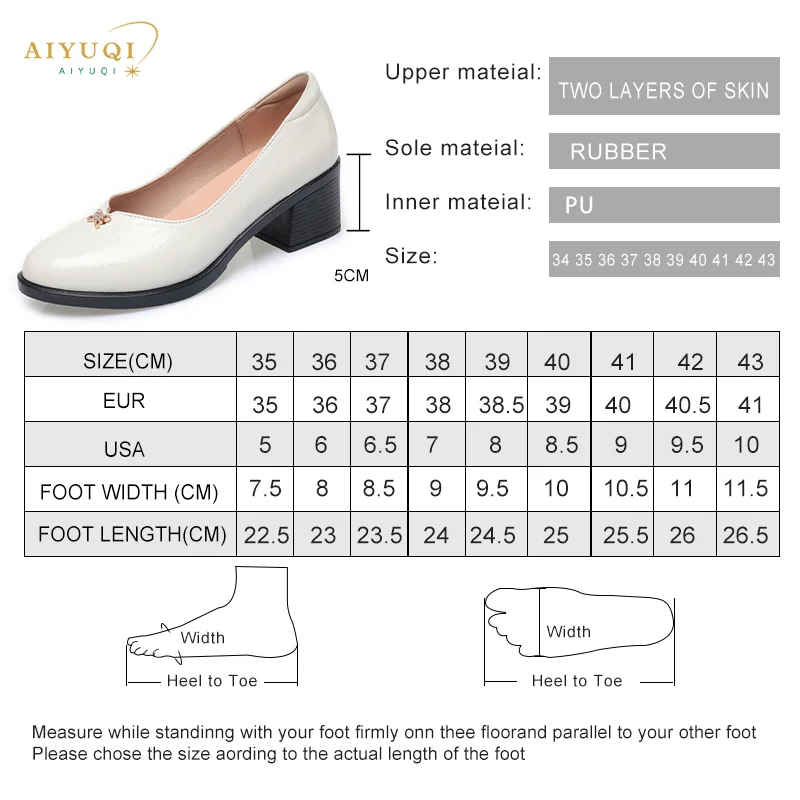 AIYUQI Women Shoes Mid-heel 2024 Spring New Formal Dress Ladies Shoes Genuine Leather Large Size 41 42 43 Women\'s Work Shoes